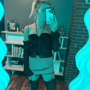 GUIZIO RUCHED CHIFFON LONG SLEEVE TOP SM